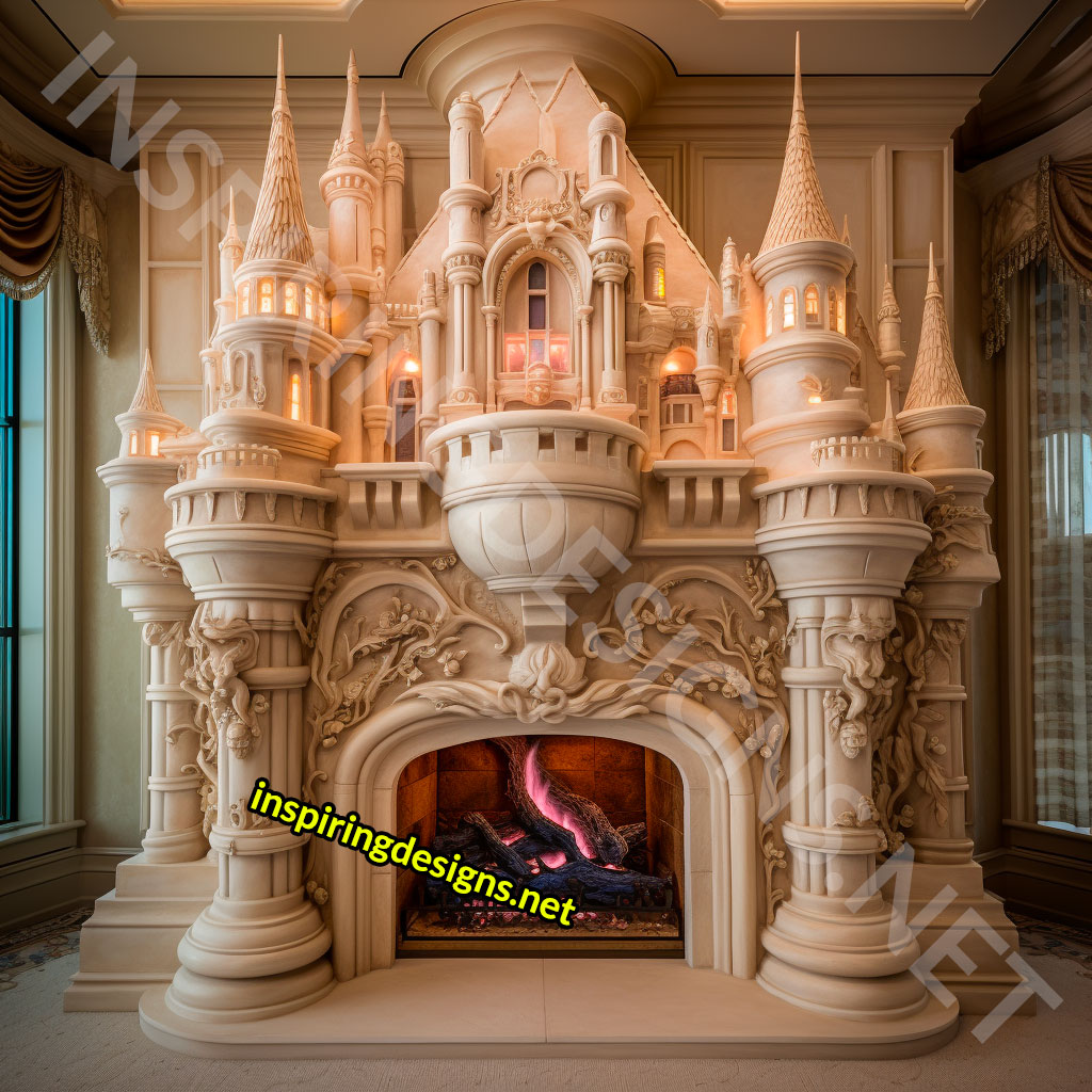 Giant Disney and Hogwarts Castle Shaped Fireplaces