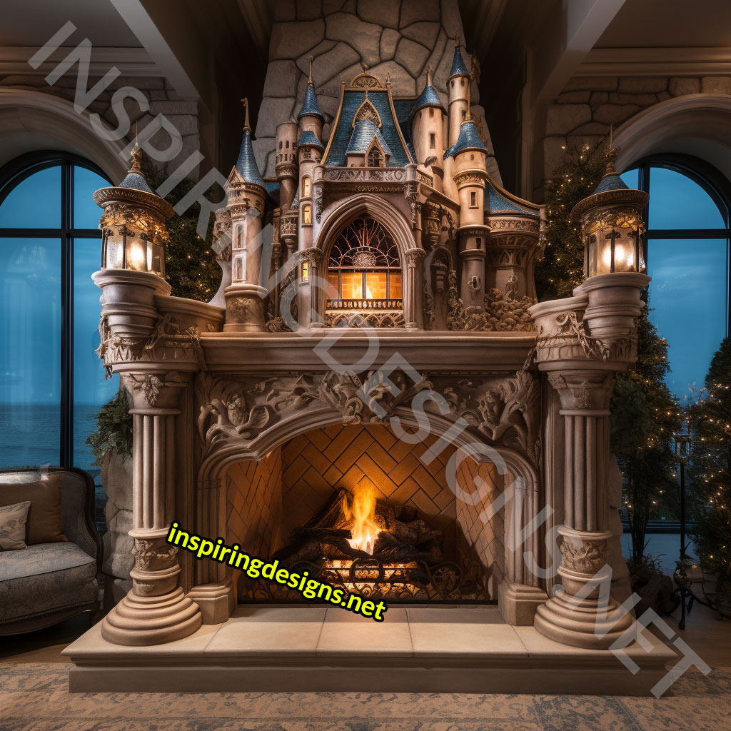 Giant Disney and Hogwarts Castle Shaped Fireplaces