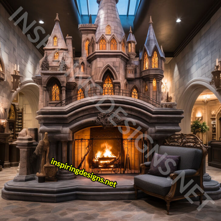 These Giant Disney and Hogwarts Castle Shaped Fireplaces Turn Your Home