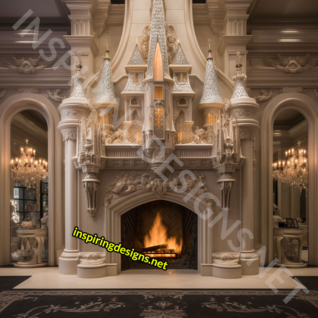 Giant Disney and Hogwarts Castle Shaped Fireplaces