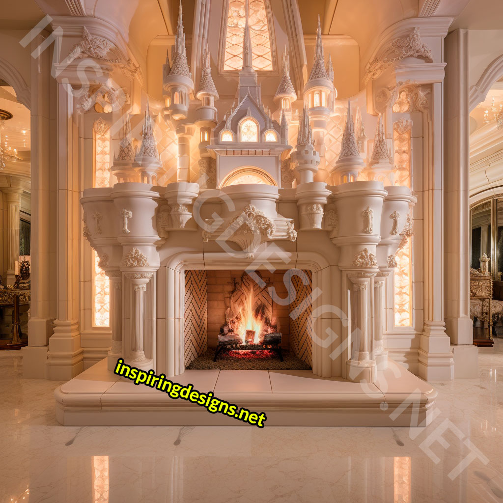 Giant Disney and Hogwarts Castle Shaped Fireplaces