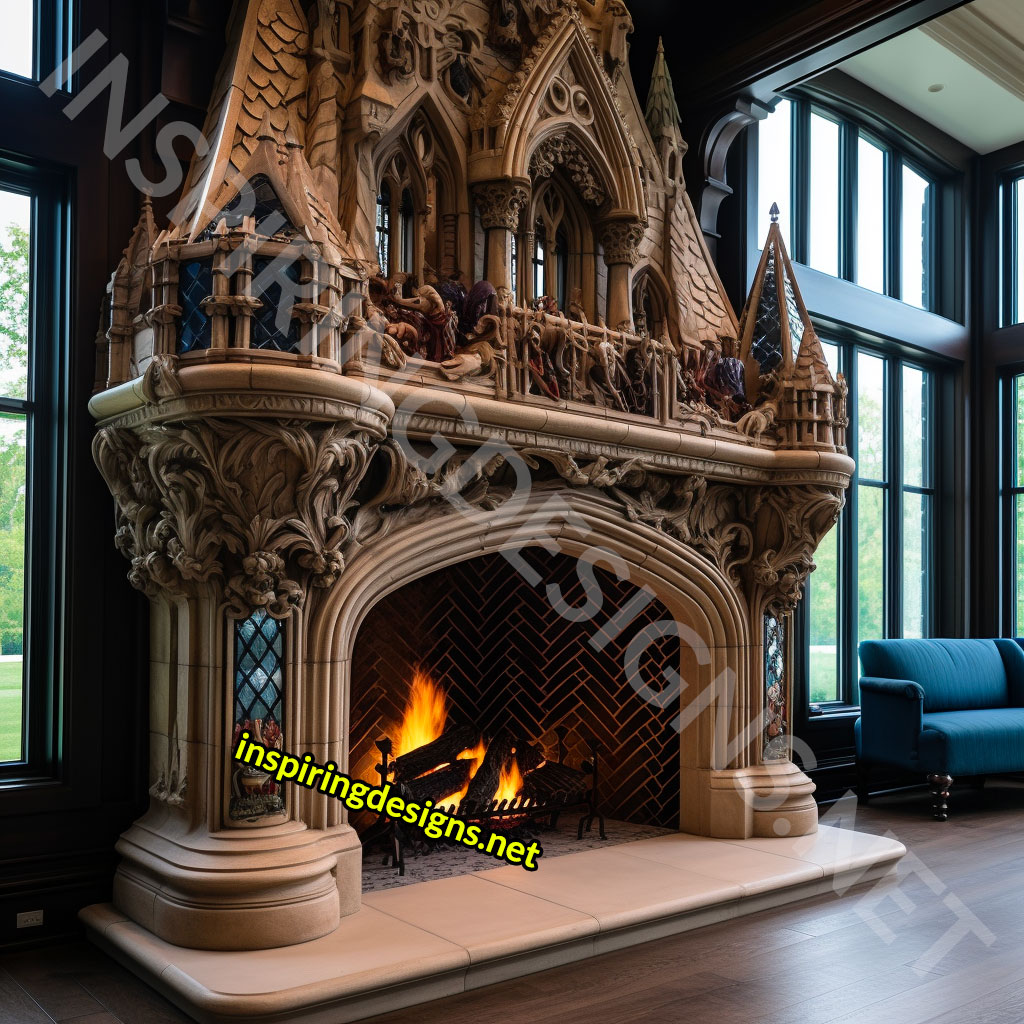 Giant Disney and Hogwarts Castle Shaped Fireplaces