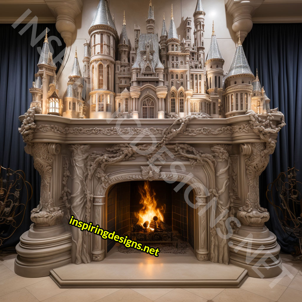 Giant Disney and Hogwarts Castle Shaped Fireplaces