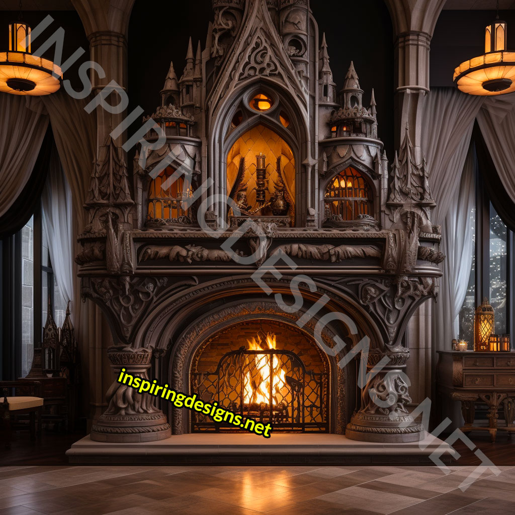 Giant Disney and Hogwarts Castle Shaped Fireplaces