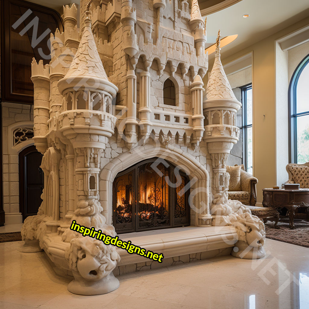 Giant Disney and Hogwarts Castle Shaped Fireplaces