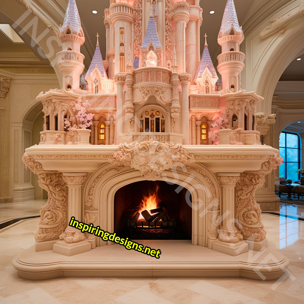 Giant Disney and Hogwarts Castle Shaped Fireplaces