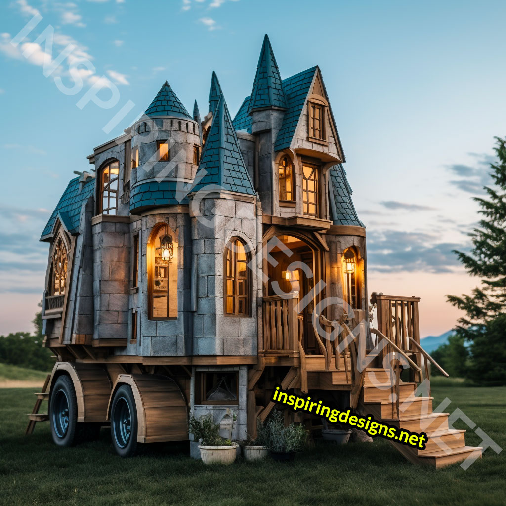 Disney castle tiny homes and hogwarts castle tiny homes on wheels