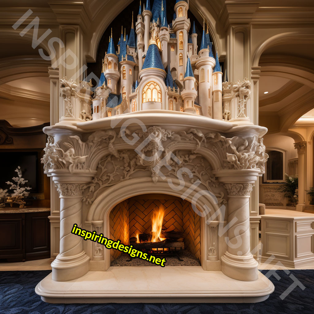 Giant Disney and Hogwarts Castle Shaped Fireplaces