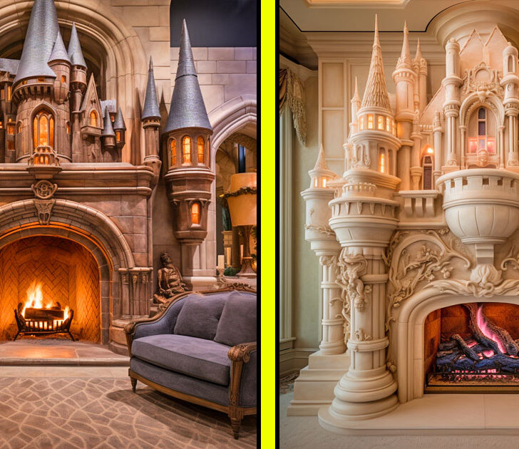 These Giant Disney and Hogwarts Castle Shaped Fireplaces Turn Your Home