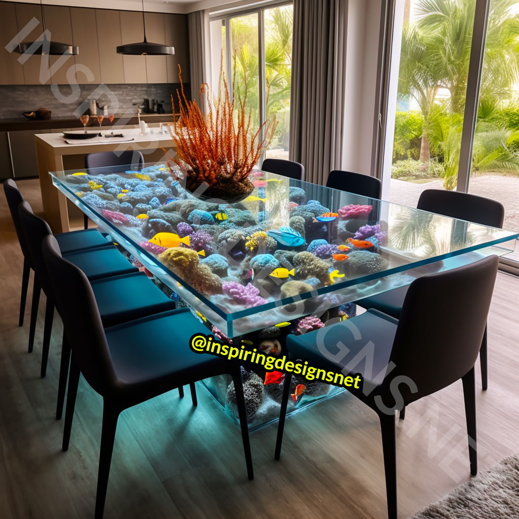 These Aquarium Dining Tables Will Make Waves at Your Next Dinner