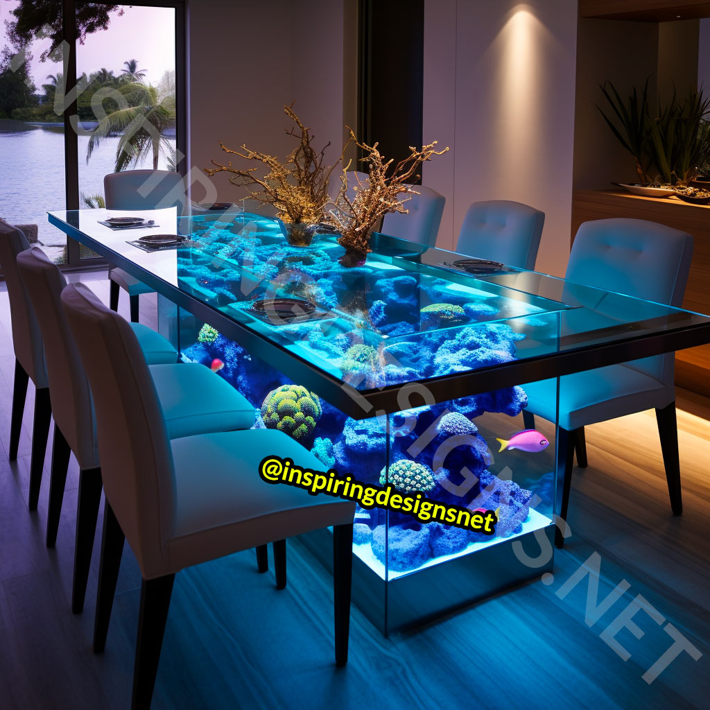 Aquarium dining table sale