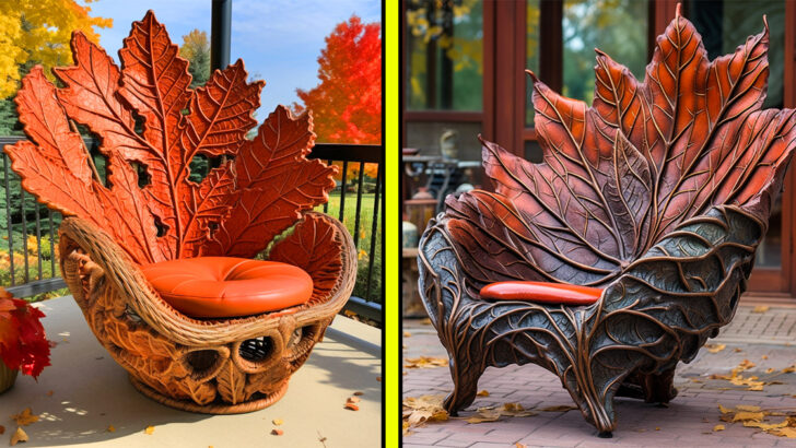 These Oversized Autumn Leaf Porch Chairs Turn Your Porch into an Fall Wonderland!