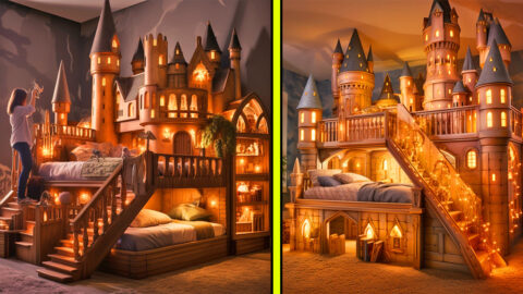 These Giant Harry Potter Hogwarts Castle Kids Beds Bring the Wizarding ...