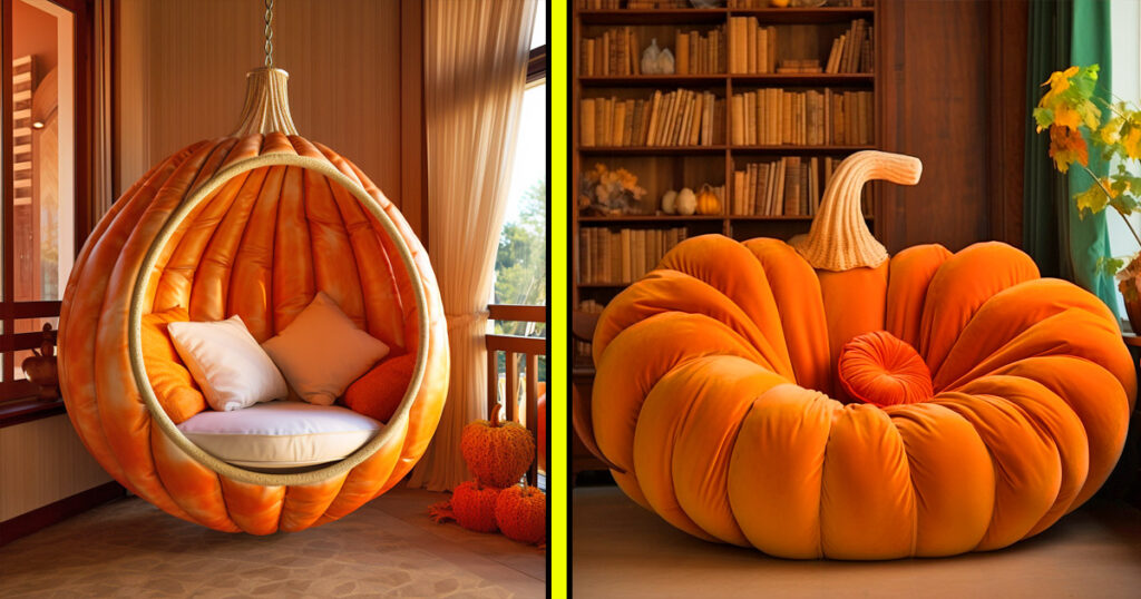 giant pumpkin shaped loungers