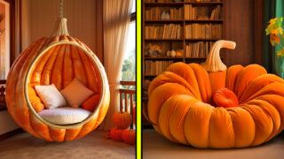 giant pumpkin shaped loungers