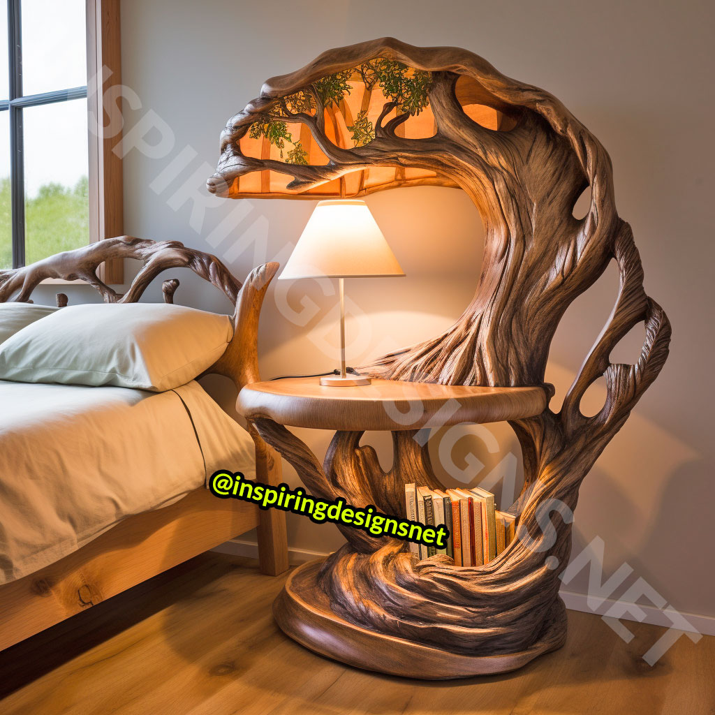 Wooden Tree Of Life Nightstands Tables