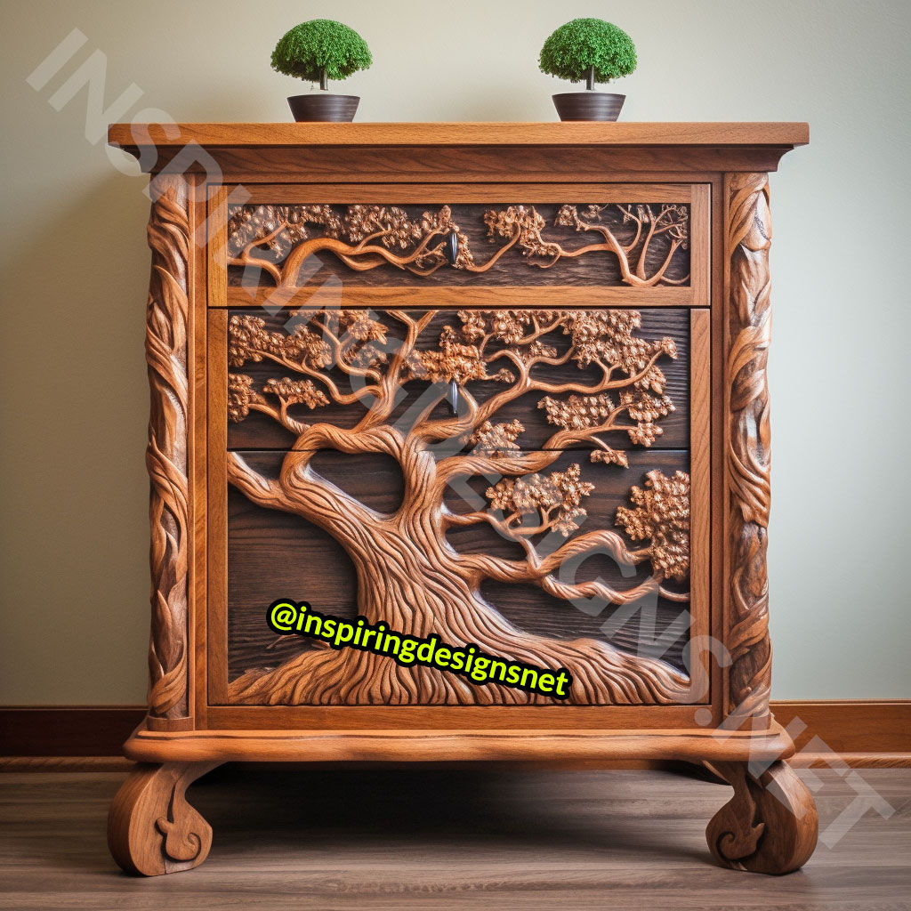 Wooden Tree Of Life Nightstands Tables