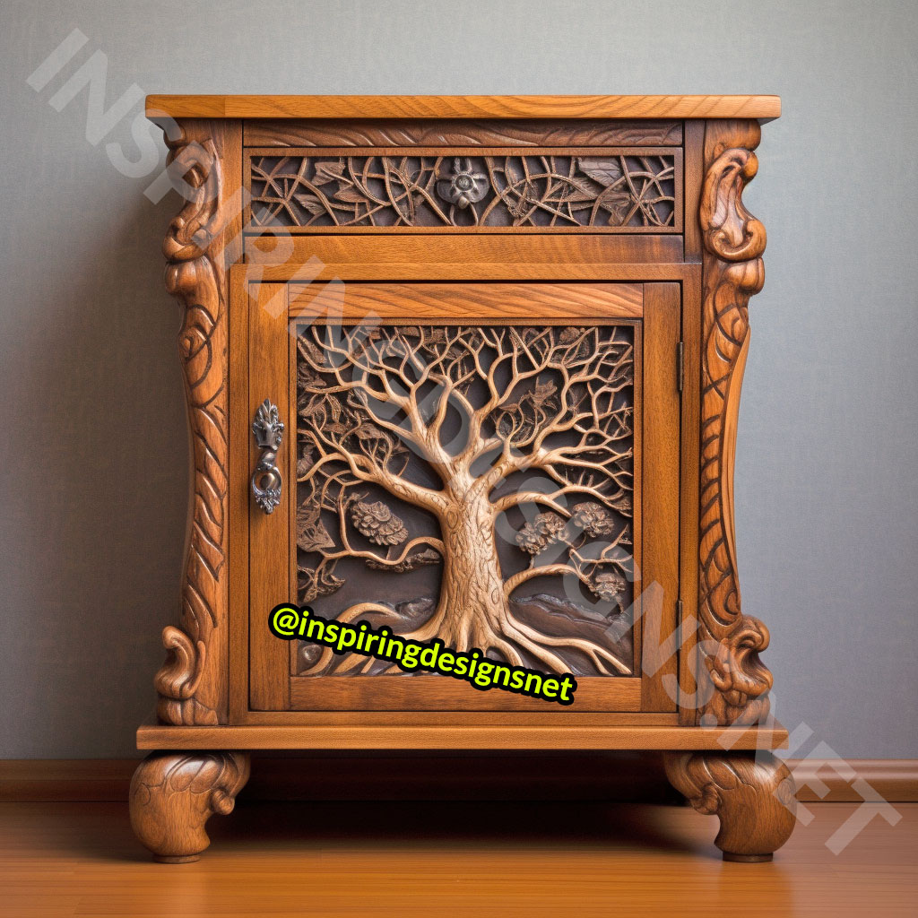 Wooden Tree Of Life Nightstands Tables