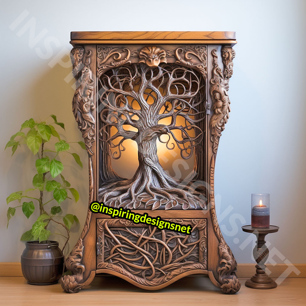 Wooden Tree Of Life Nightstands Tables