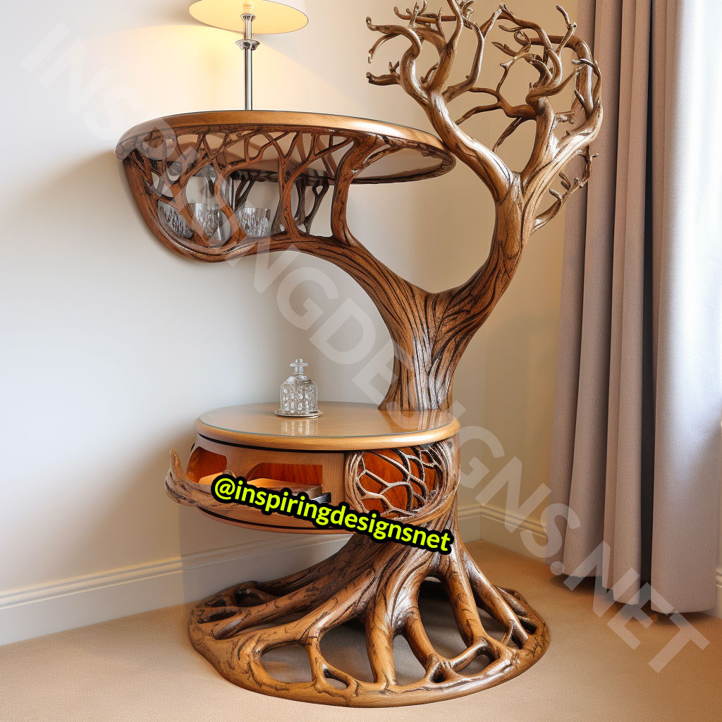 Wooden Tree Of Life Nightstands Tables