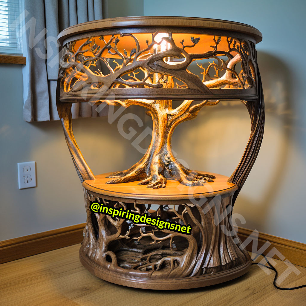 Wooden Tree Of Life Nightstands Tables