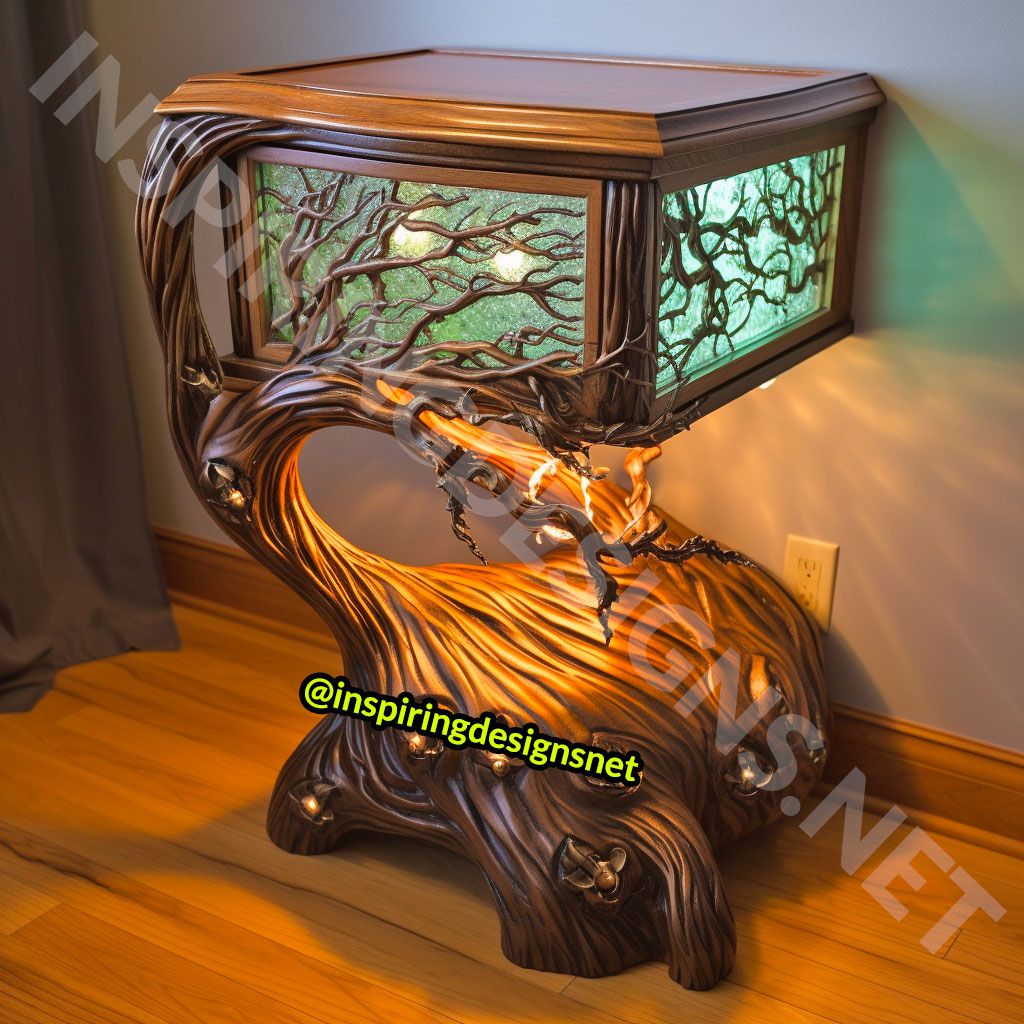 Wooden Tree Of Life Nightstands Tables