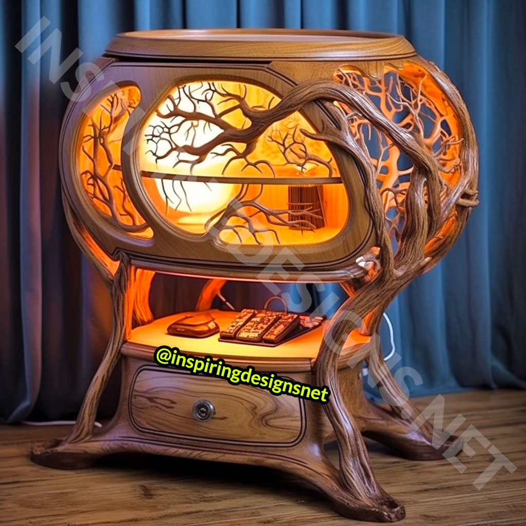 Wooden Tree Of Life Nightstands Tables