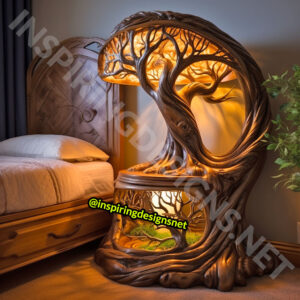 These Wooden Tree Of Life Nightstand Tables Illuminate Your Bedroom ...