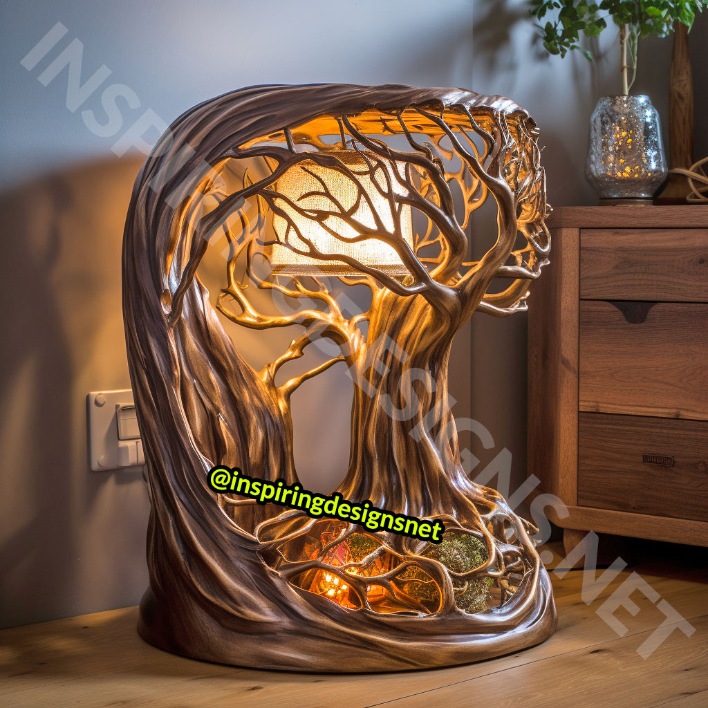 Wooden Tree Of Life Nightstands Tables