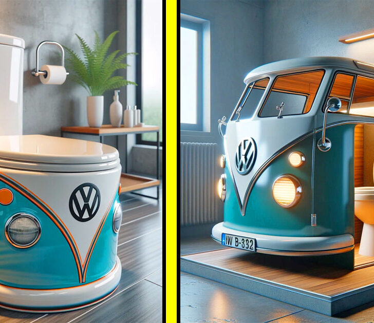 These Volkswagen Type 2 Bus Shaped Toilets Are the Ultimate Pit Stop