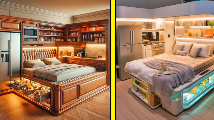 These Beds Have Built-In Kitchens: Never Leave Bed For That Midnight Snack!