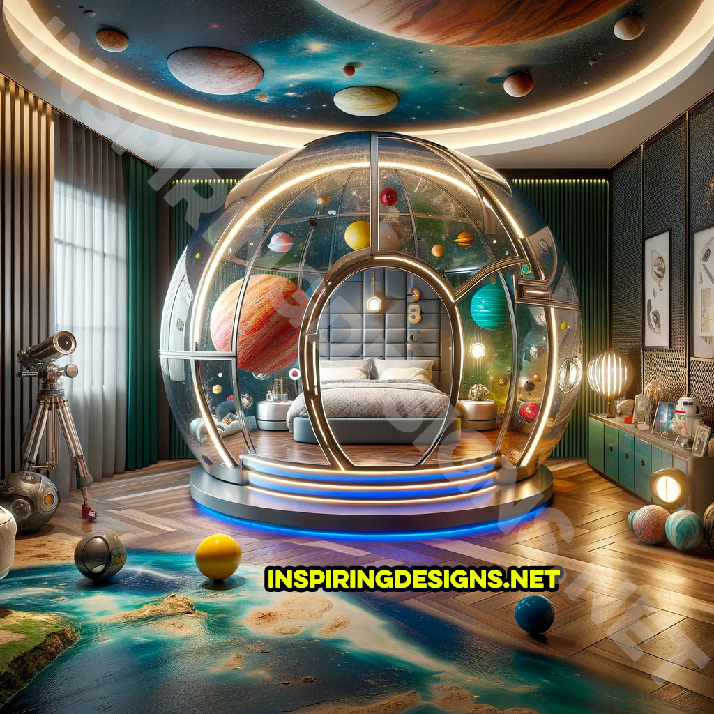 Spherical Space Themed Kids Beds