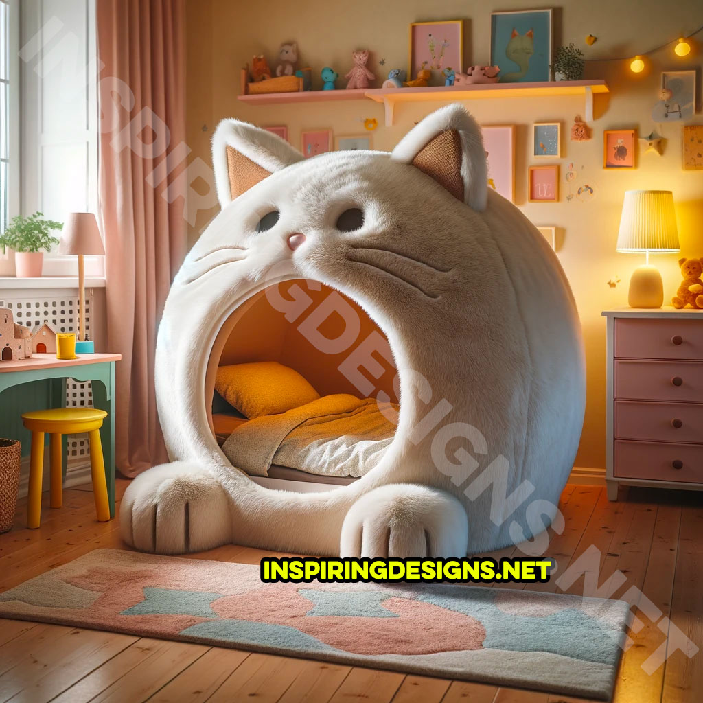 These Giant Cat Shaped Beds Are The Purr fect Addition to Any