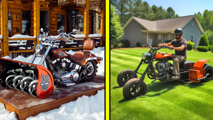 These Harley Motorcycle Snowblowers and Lawn Mowers Are The new Kings Of Yard Work!