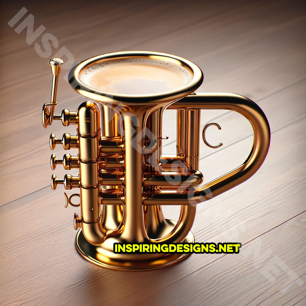 Playable trumpet shaped coffee mug