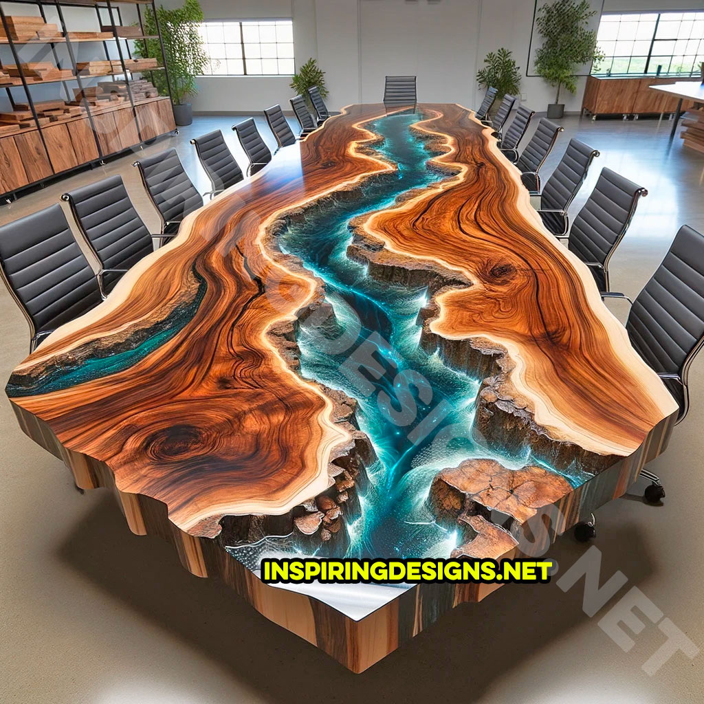 Wood and Epoxy River Tables