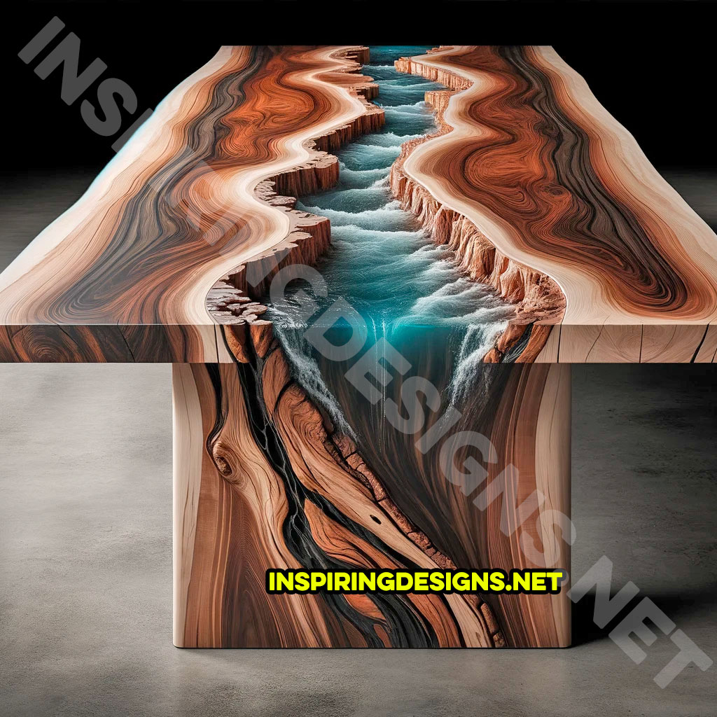 Wood and Epoxy River Tables