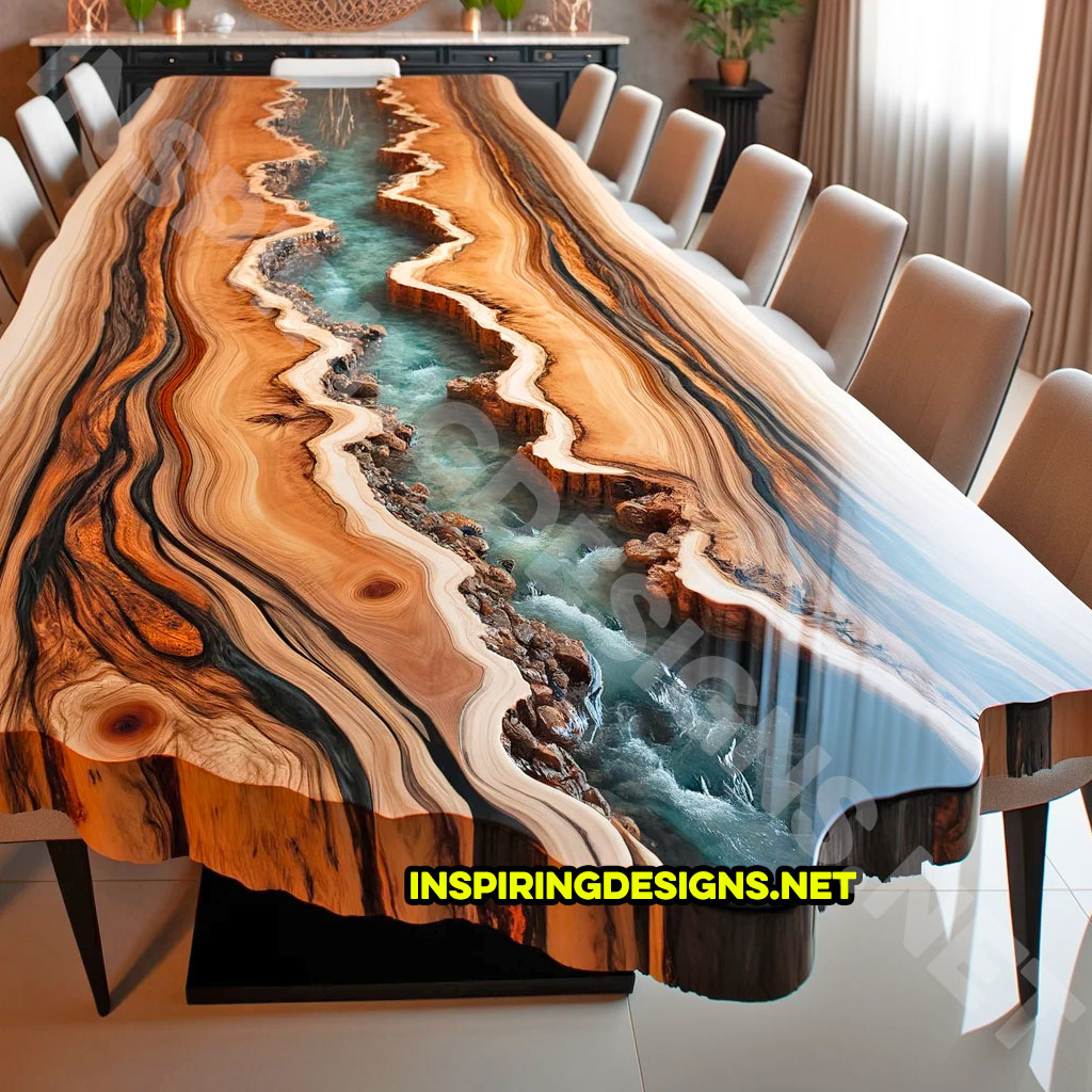 Wood and Epoxy River Tables