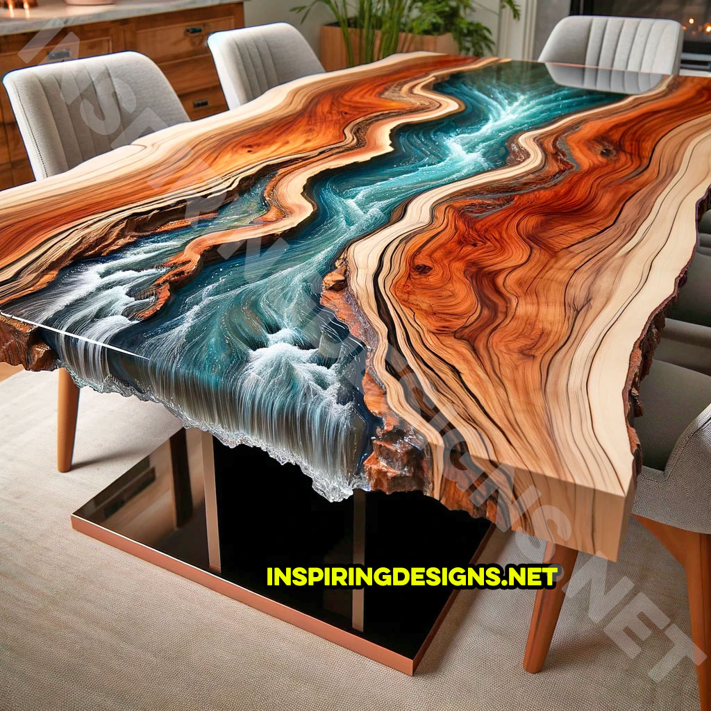 Wood and Epoxy River Tables