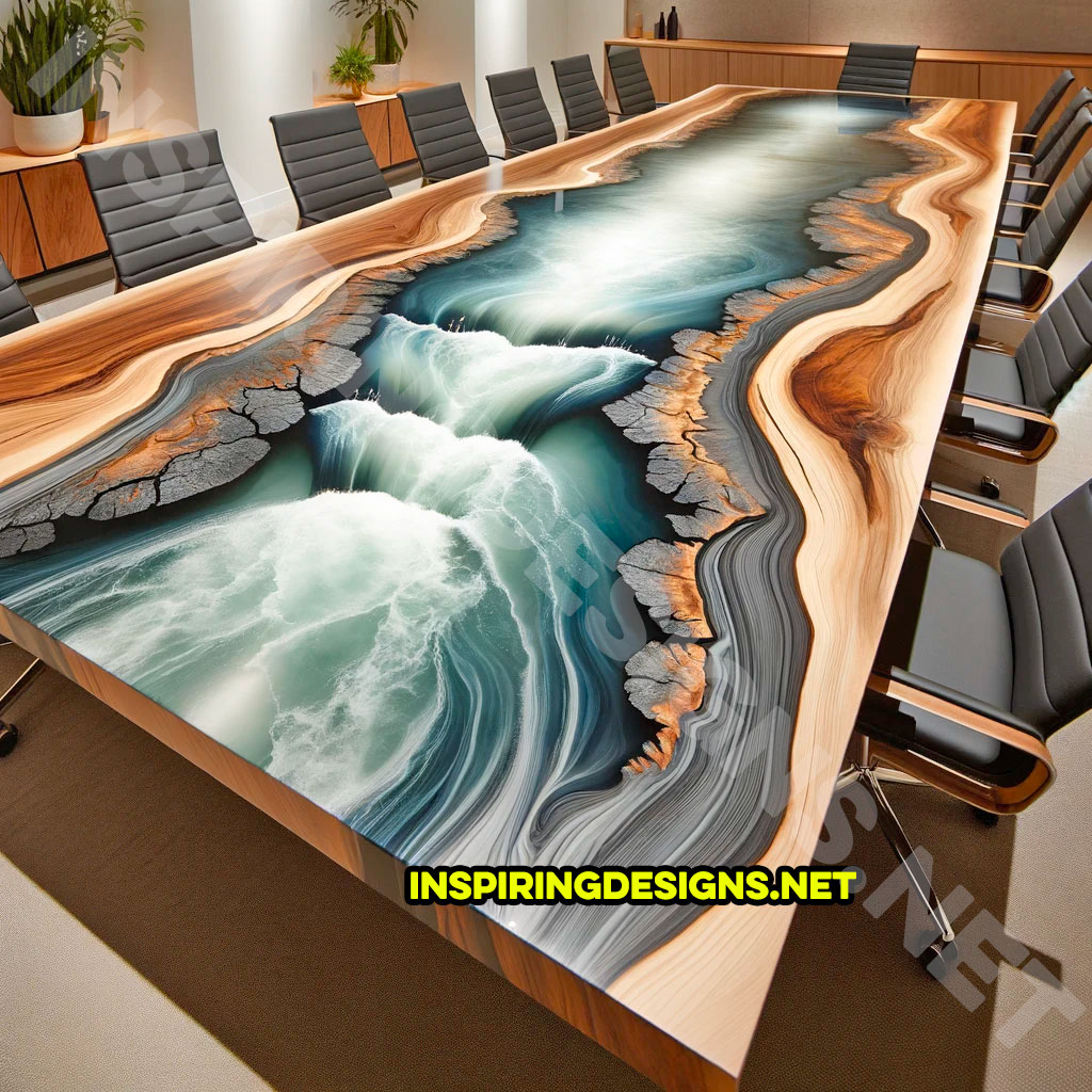 Wood and Epoxy River Tables