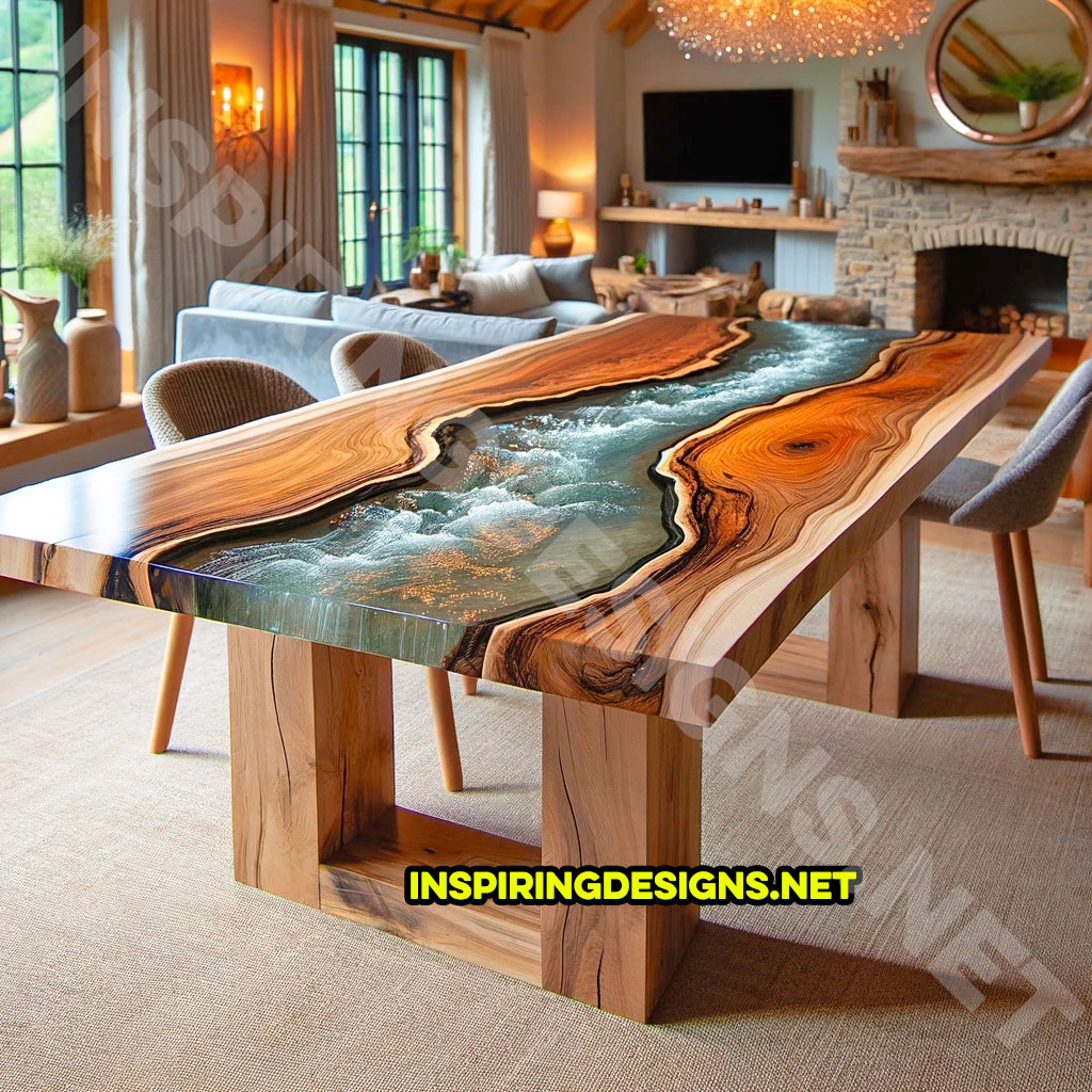 Wood and Epoxy River Tables