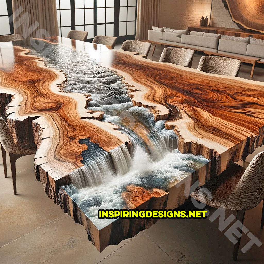 Wood and Epoxy River Tables