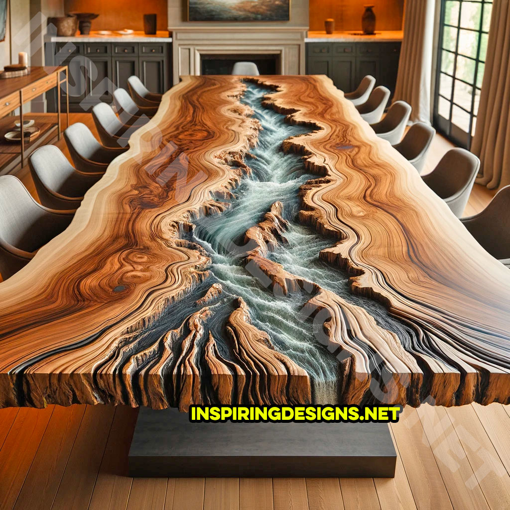 Wood and Epoxy River Tables