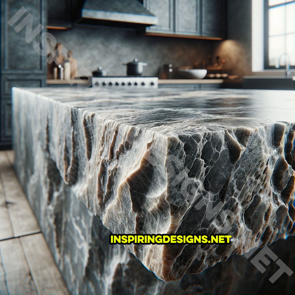 Giant raw stone kitchen islands