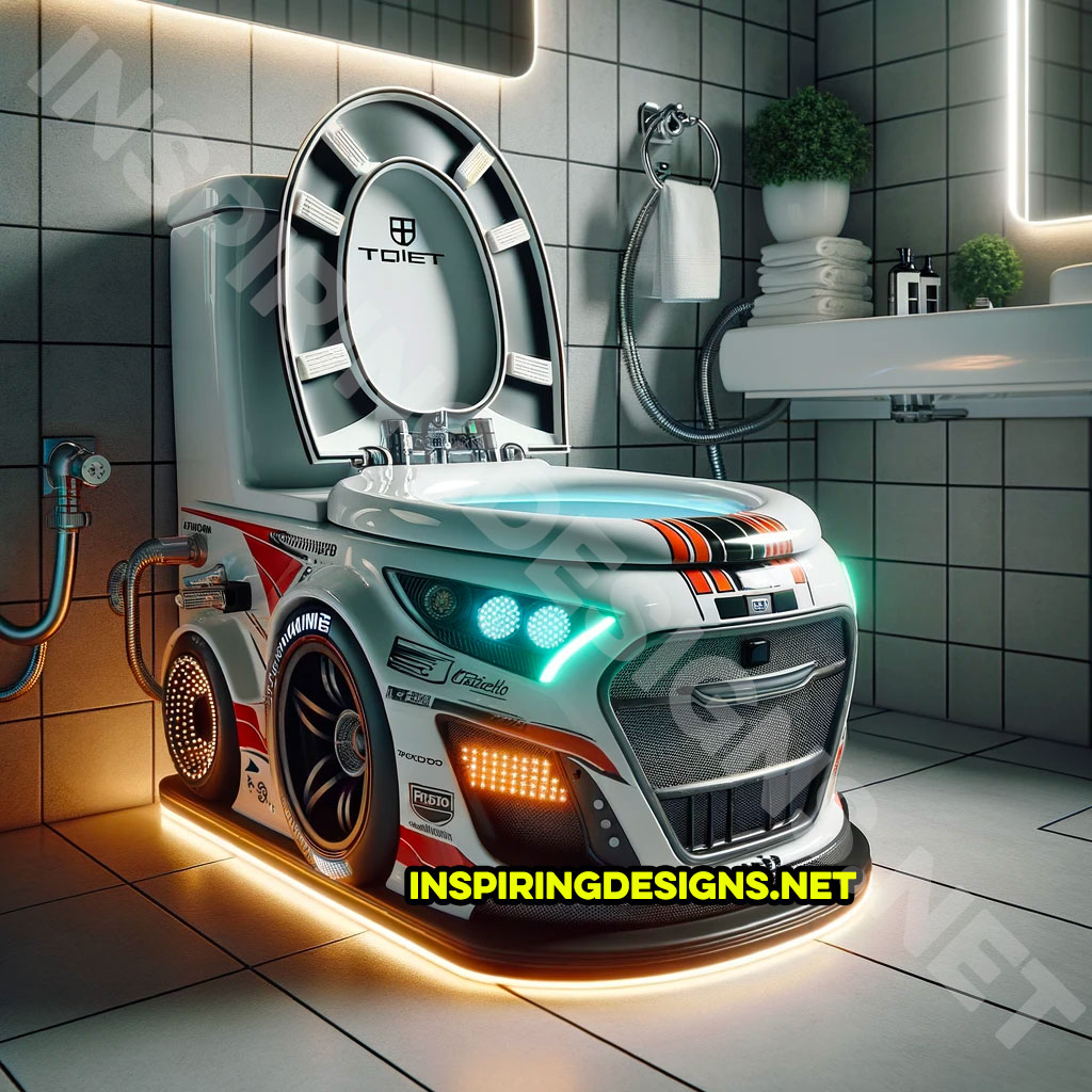 race car shaped toilet