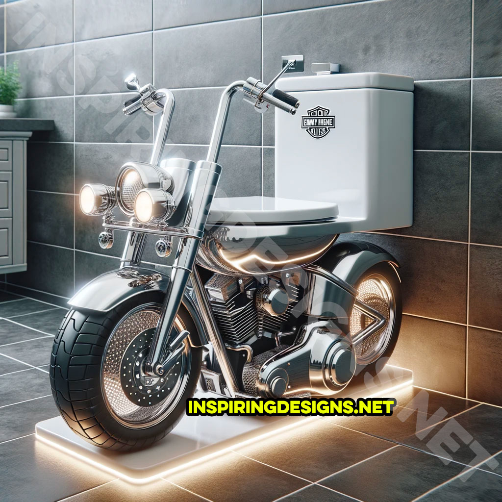 harley davidson motorcycle shaped toilet