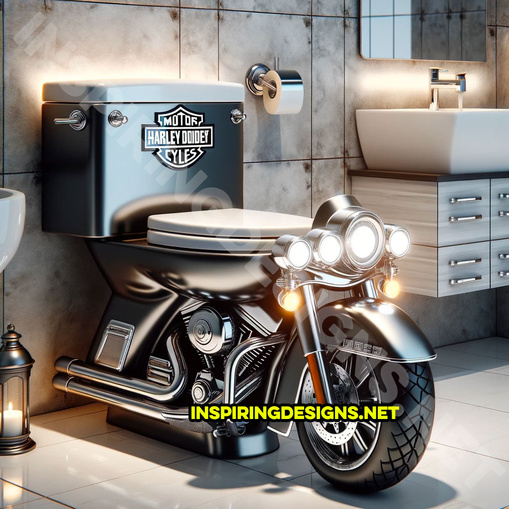 Harley Davidson Motorcycle shaped toilet