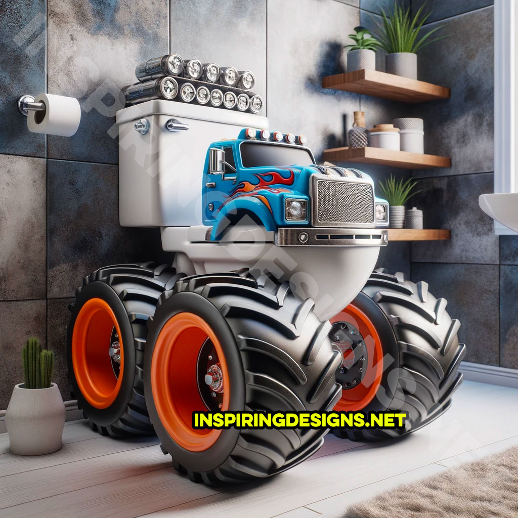 kids Semi-truck monster truck shaped toilet