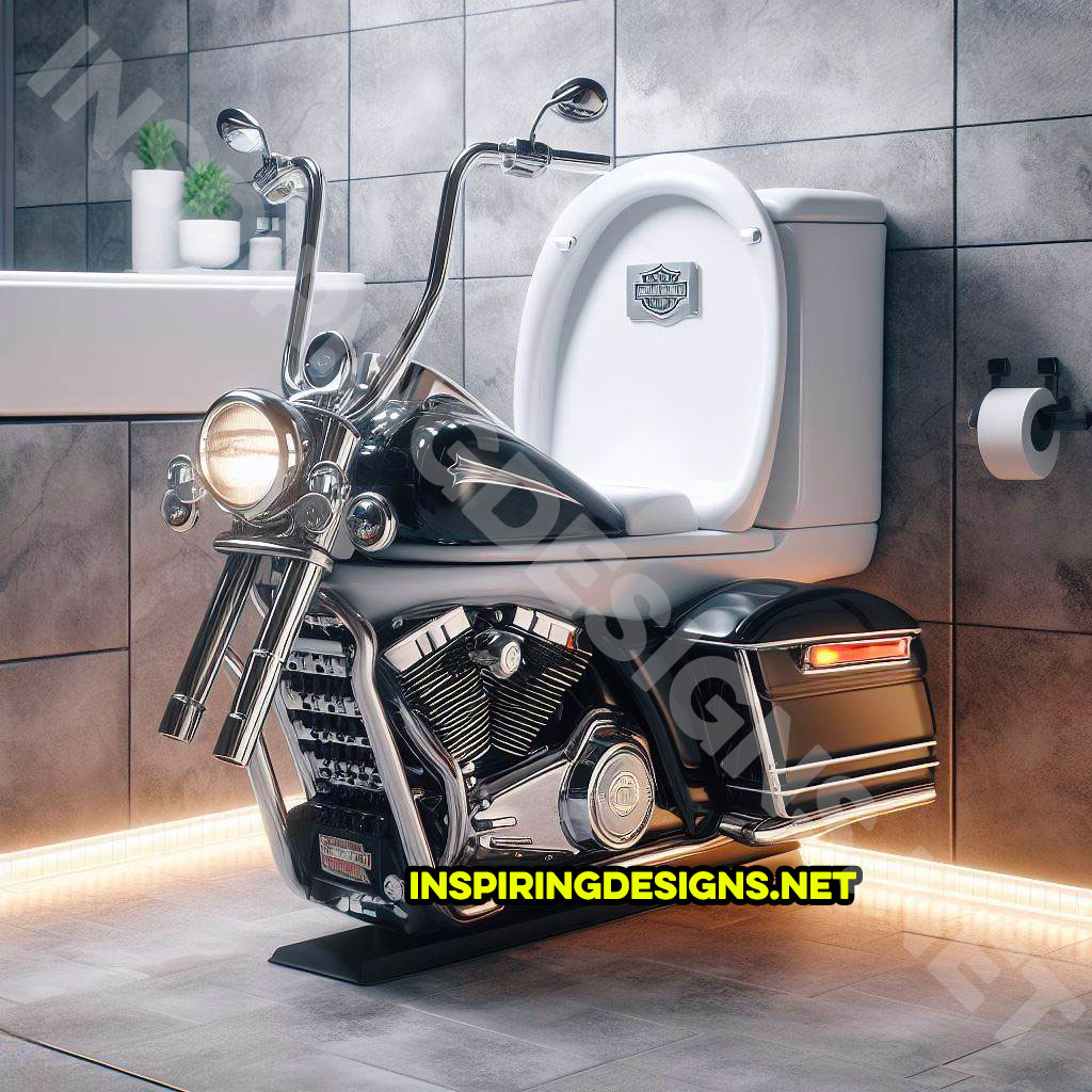 Harley Davidson Motorcycle shaped toilet