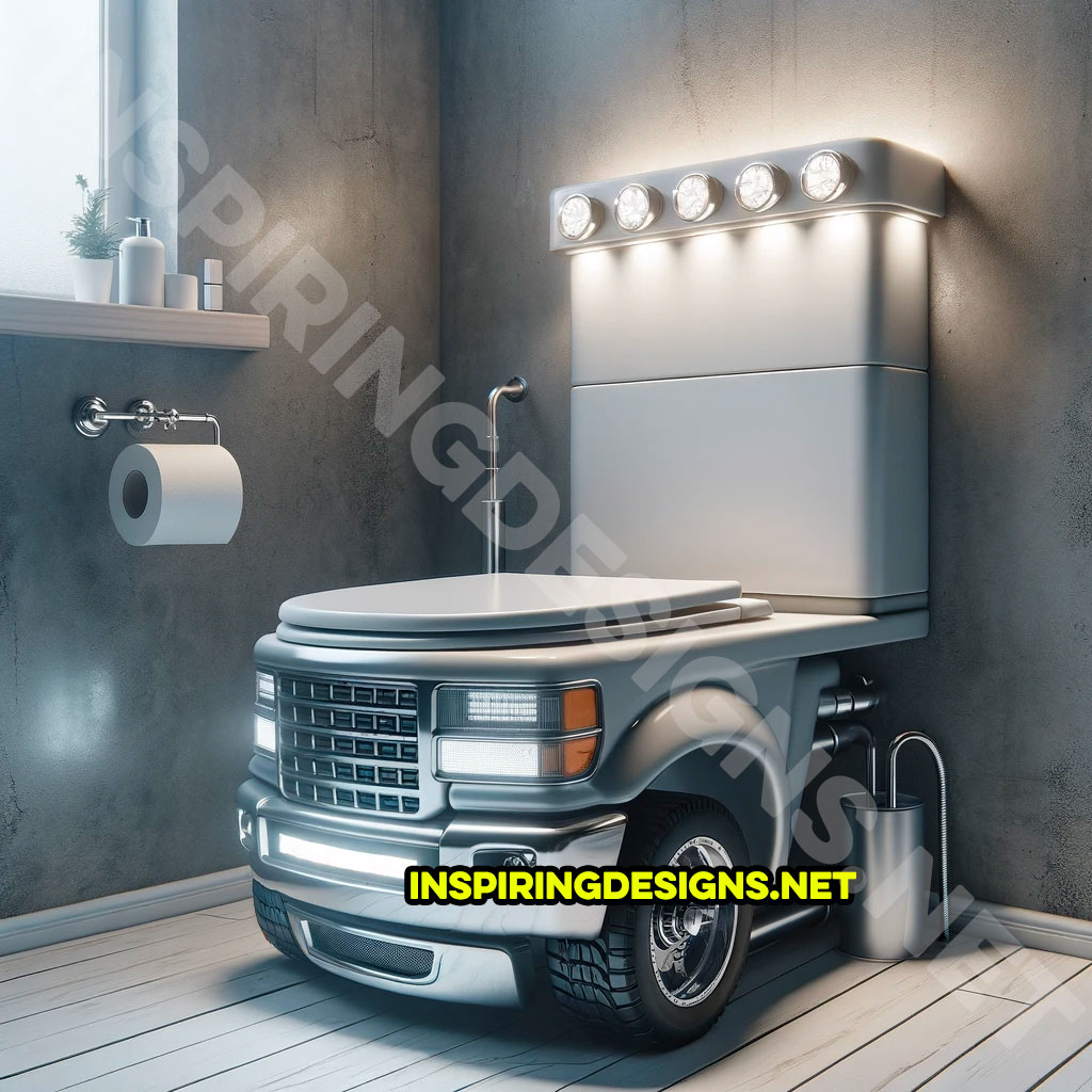 Pickup truck shaped toilet